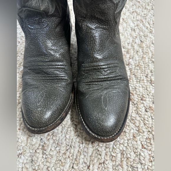 Vintage Nocona Gray Leather Cowgirl Boots size 5 B - Picture 8 of 8